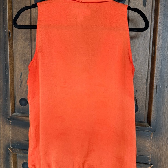 Michael Kors Vibrant Orange Cowl Neck Blouse has a small stain - Picture 4 of 7
